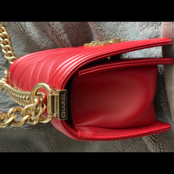 ❌SOLD❌Chanel boy chevron red calf skin - Picture 3 of 5